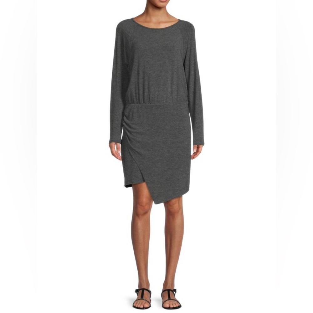 MICHAEL STARS Hally Asymmetric Knit Dress Long Sleeve Knit Dress Like New Small